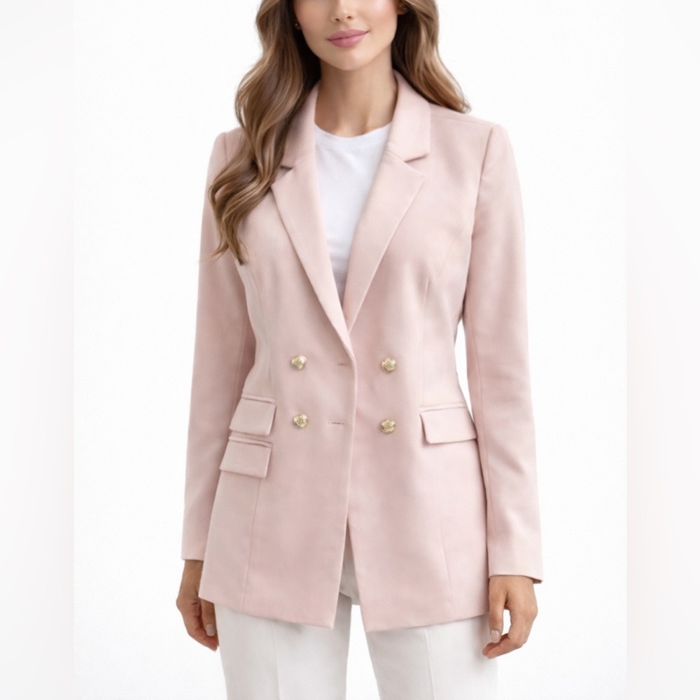 White House Black Market Blush Double-Breasted Blazer - Like new